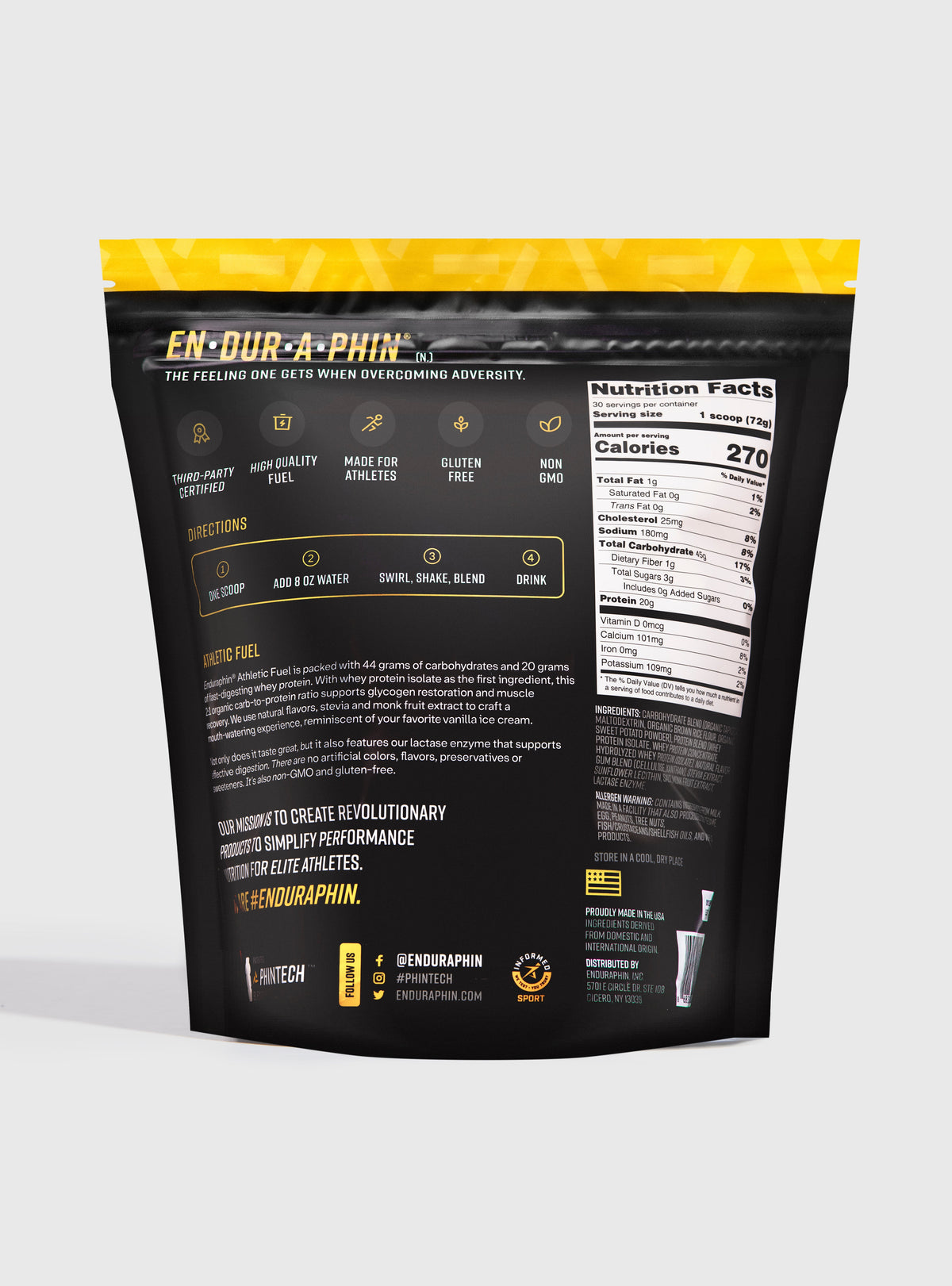 Enduraphin Athletic Fuel Pouch - Vanilla