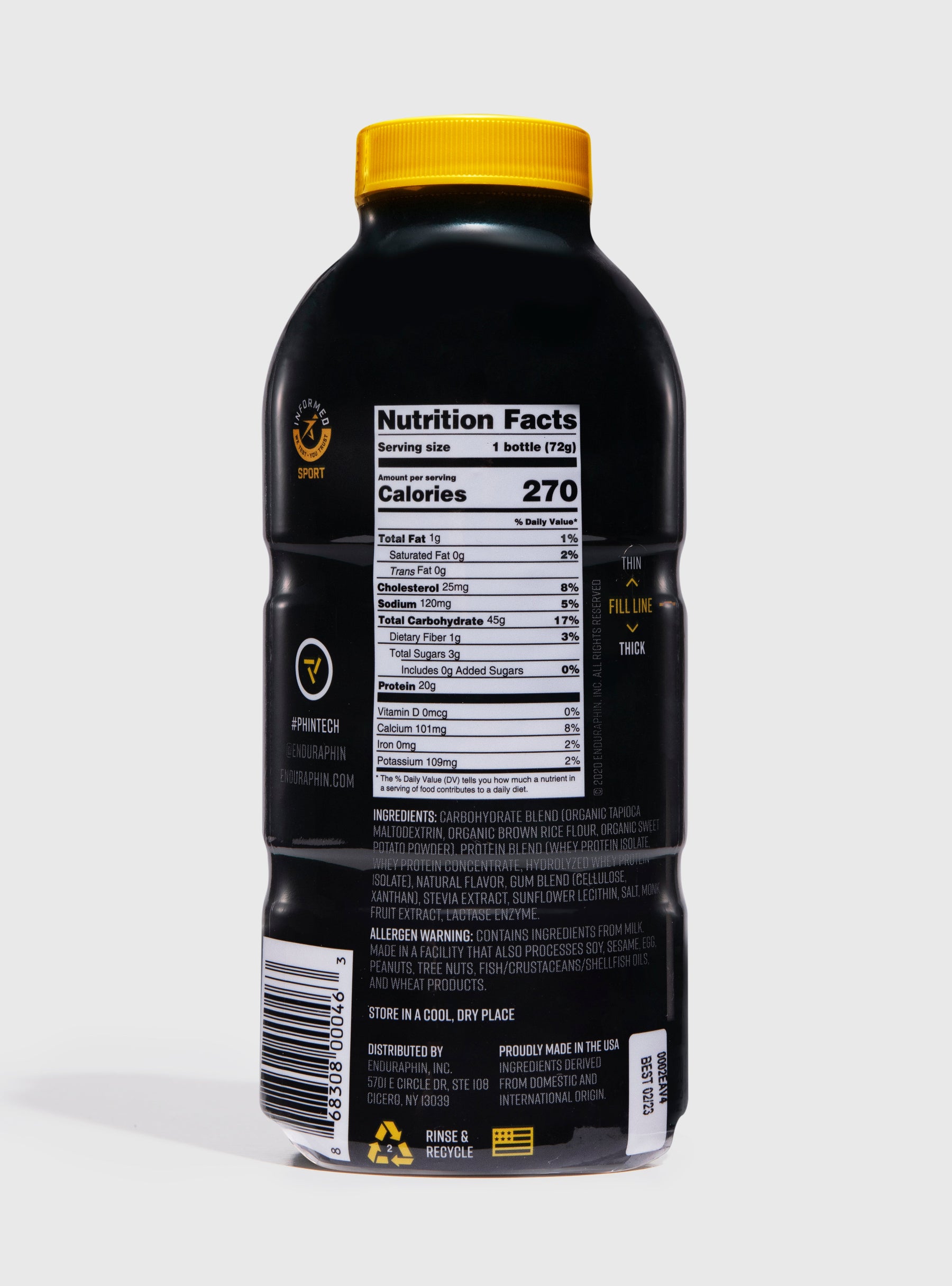 Enduraphin Athletic Fuel PHINTECH™ Bottle - Vanilla