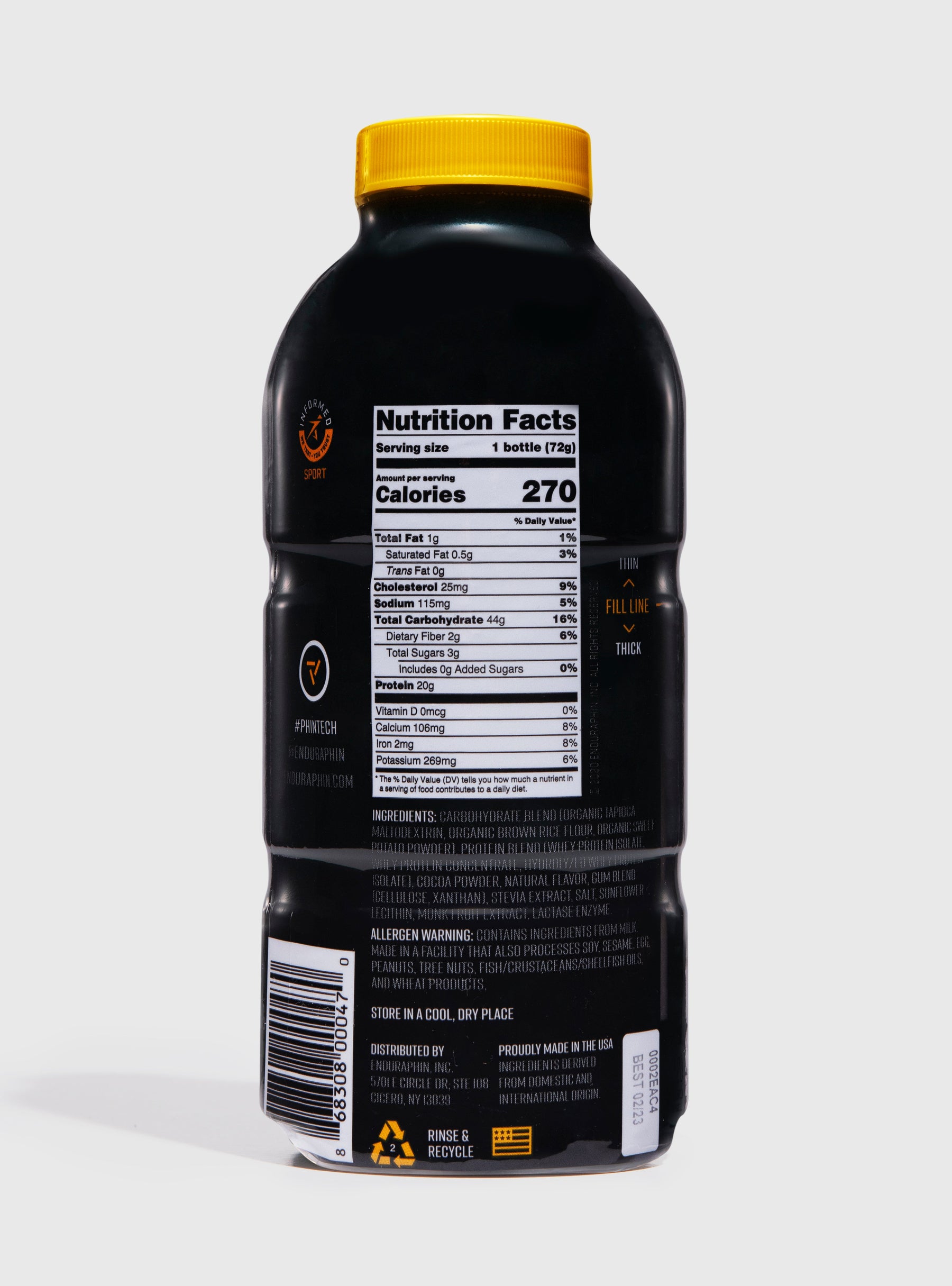 Enduraphin Athletic Fuel PHINTECH™ Bottle - Chocolate