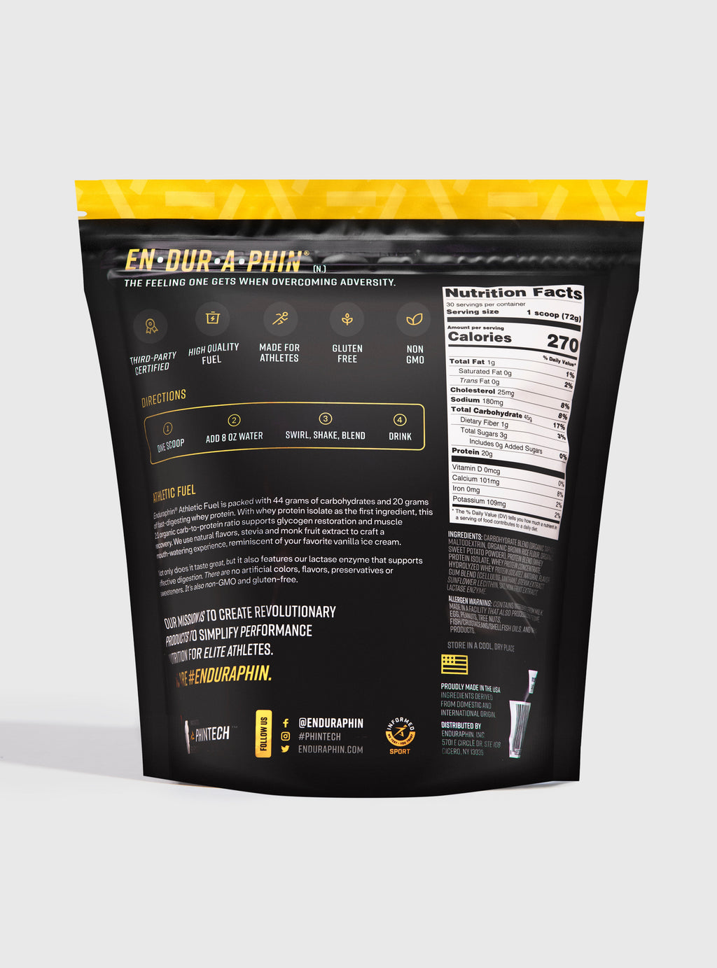 Enduraphin Athletic Fuel Pouch - Vanilla